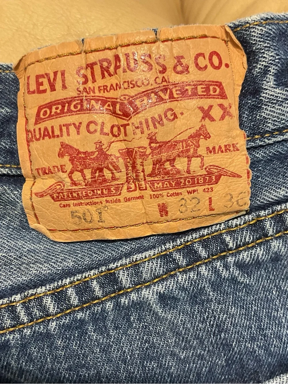 Levi’s 501 XX Vintage Men’s Jeans 32x36 Distressed Made in USA Style Blue